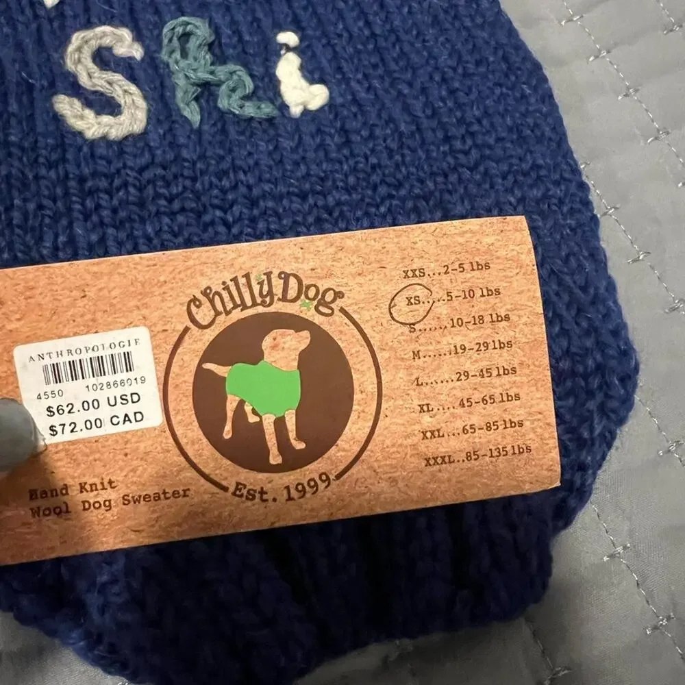 Anthropologie Apres Ski Blue Dog Sweater